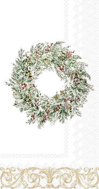 Ihr Holiday Berry Wreath Guest Napkins