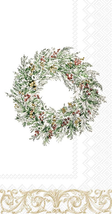 Ihr Holiday Berry Wreath Guest Napkins