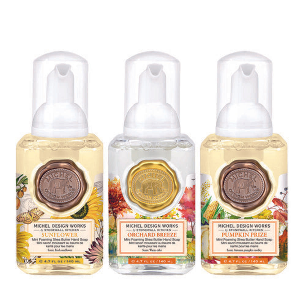 Michel Design Works Mini Foaming Hand Soap Set #26 (Sunflower, Orchard Breeze & Pumpkin Prize)