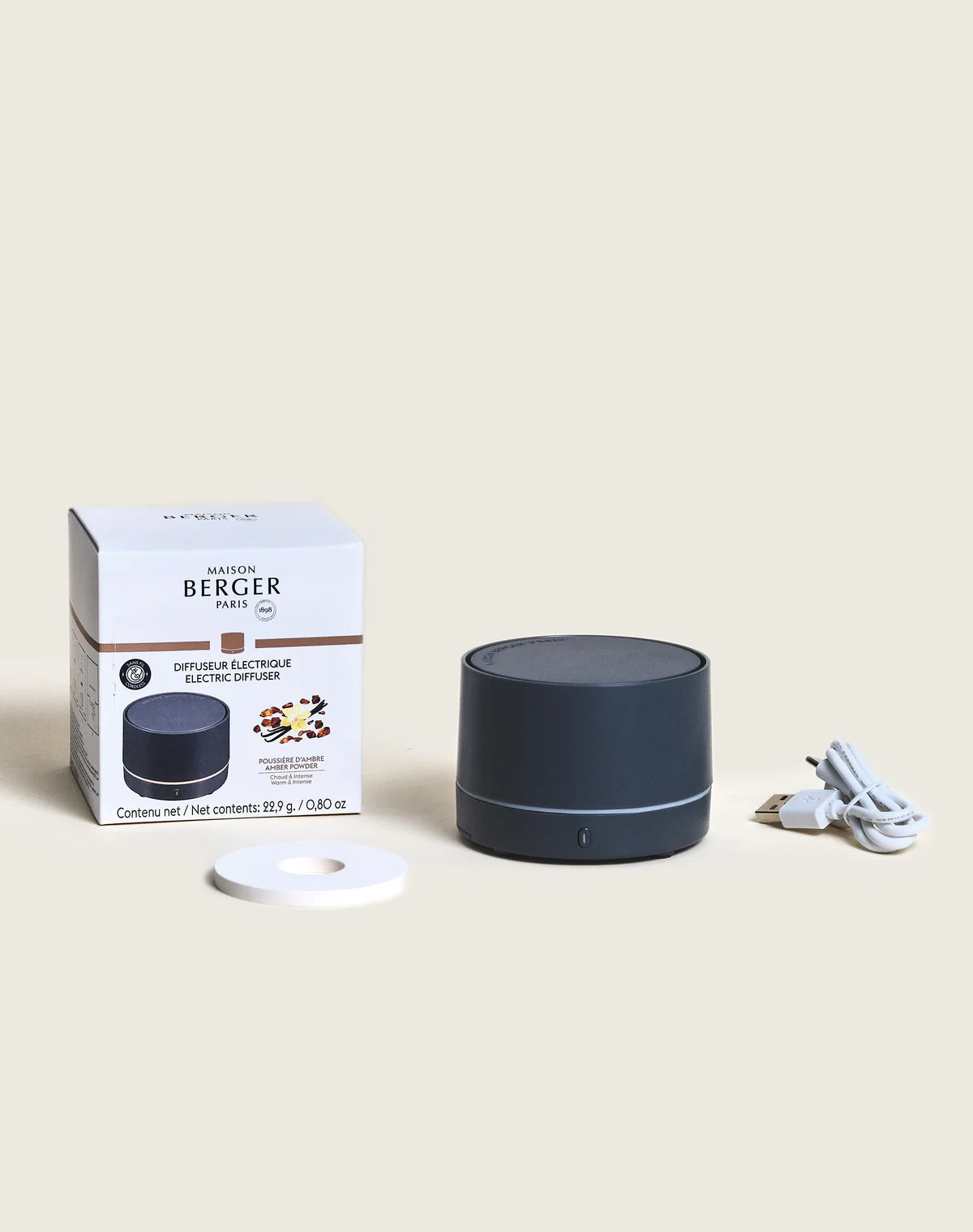 Nomad Electric Diffuser Gray Amber Powder - Maison Berger