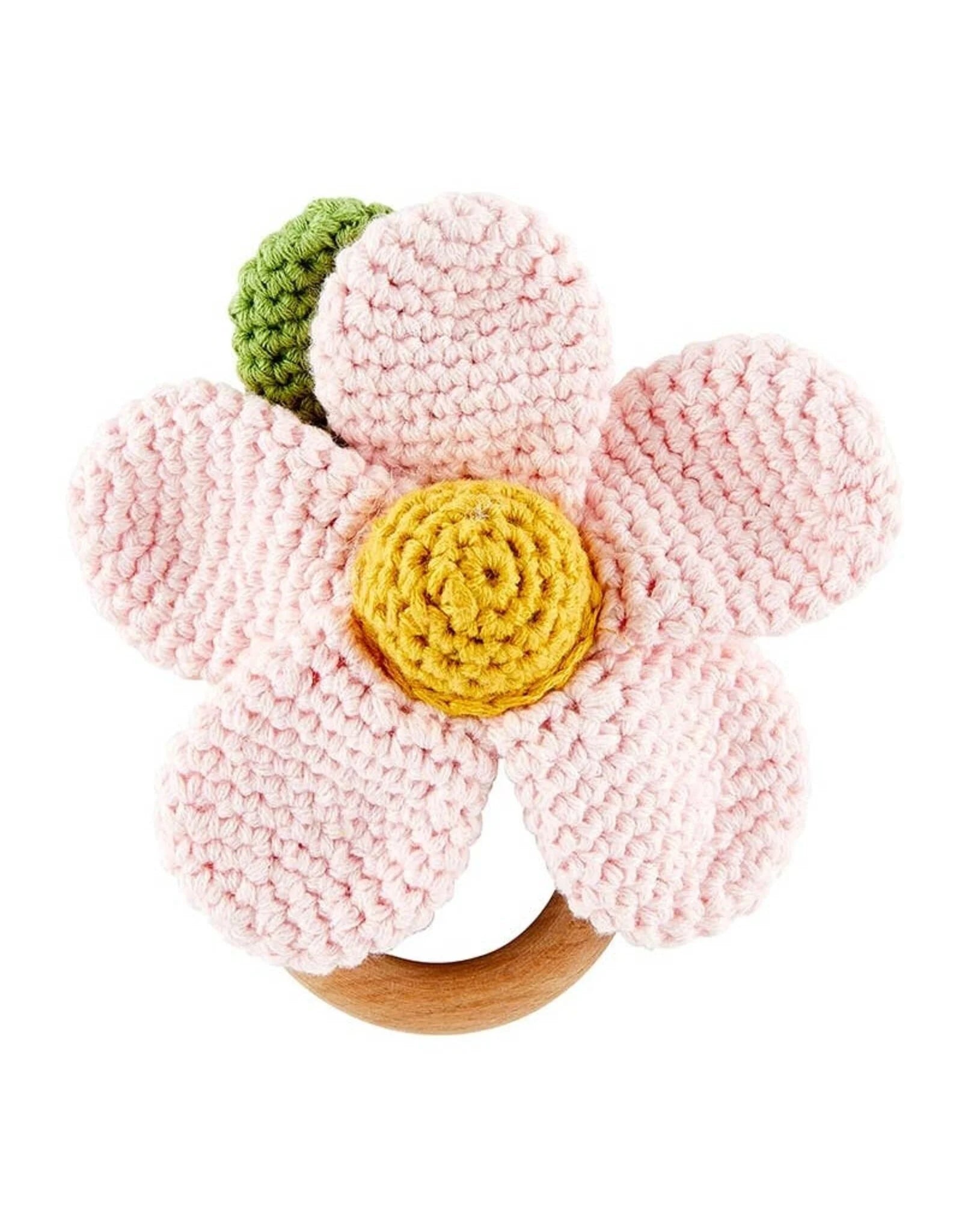 Stephan Baby Daisy Crochet Rattle - Pink