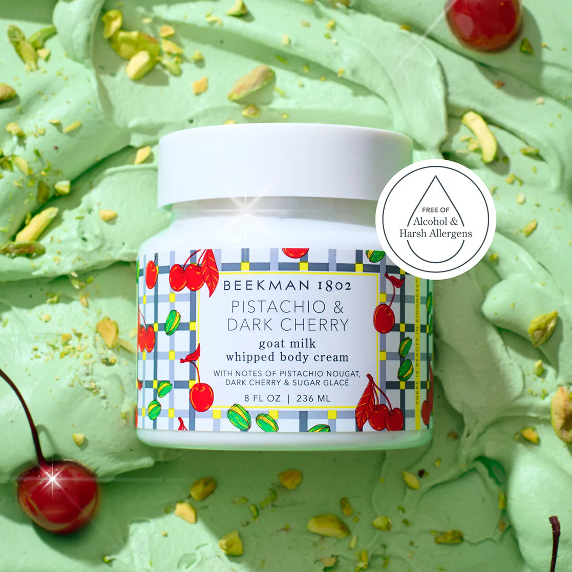 Beekman 1802 Pistachio & Dark Cherry Goat Milk Whipped Body Cream