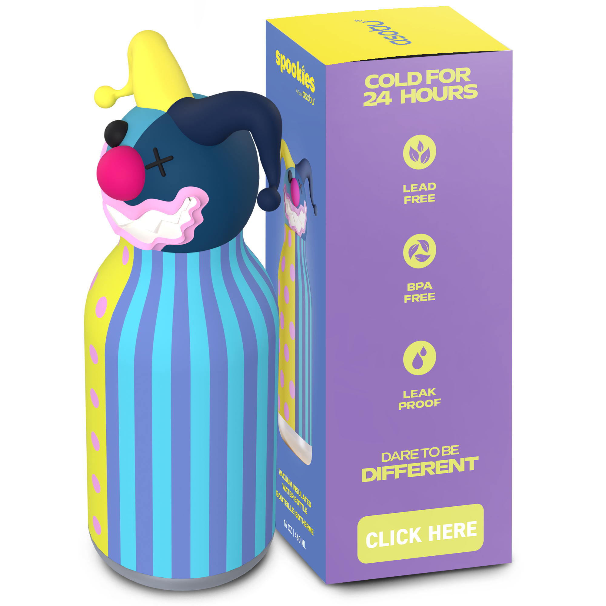 Asobu Spookies Bestie Clown Water Bottle