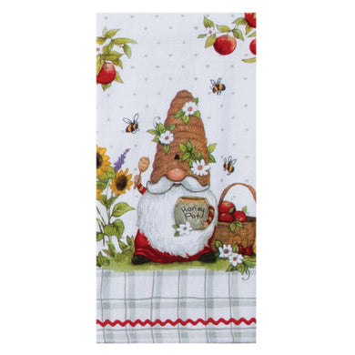 Garden Bee Gnome Dual Purpose Terry Tea Towel