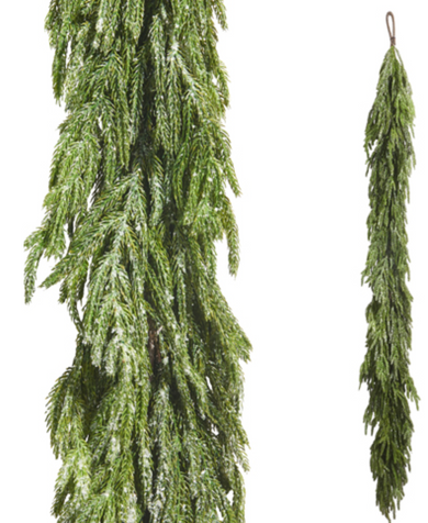 6' Glittered Cedar Garland