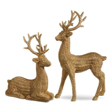 Basketweave Deer - Set of 2