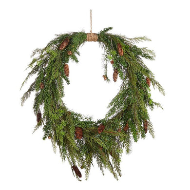 Oval Cedar and Pinecone Wreath