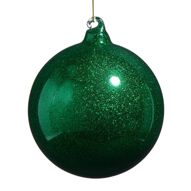 Green Glitter Green Glass Ornament