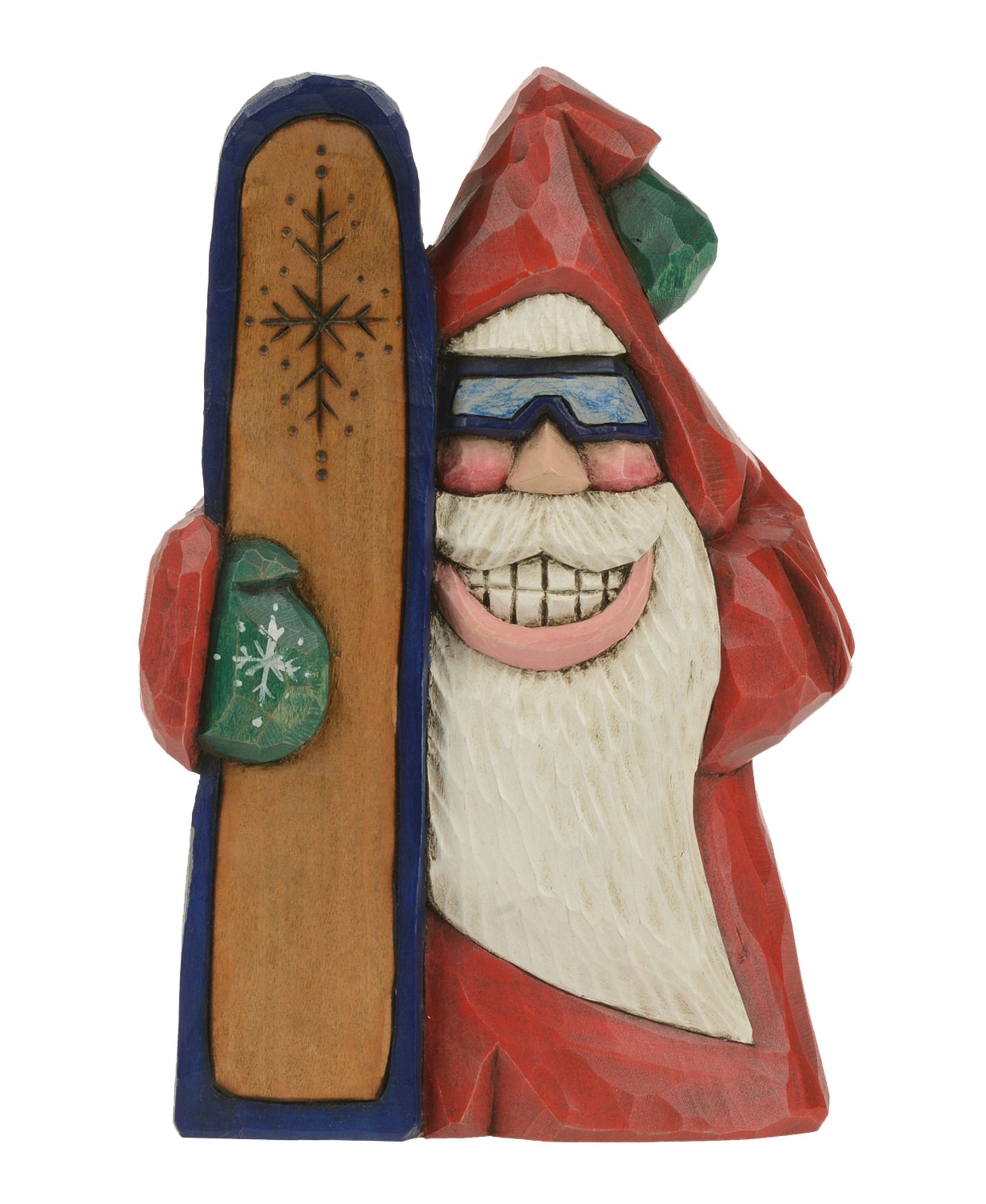 Cottage Carvings Snowboarder Santa