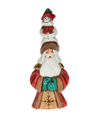 Cottage Carvings Snowman Tall Hat Santa