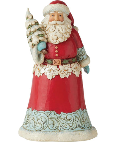 Jim Shore Santa: Tree Top Glistens Winter Wonderland Santa Holding Tree