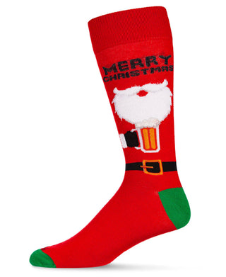 Santa Claus and Suds Men's Holiday Crew Socks