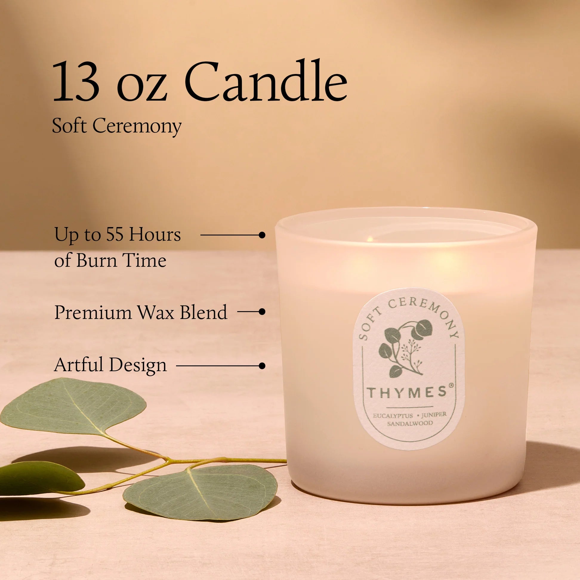 Thymes Soft Ceremony 2 Wick Candle 13 oz