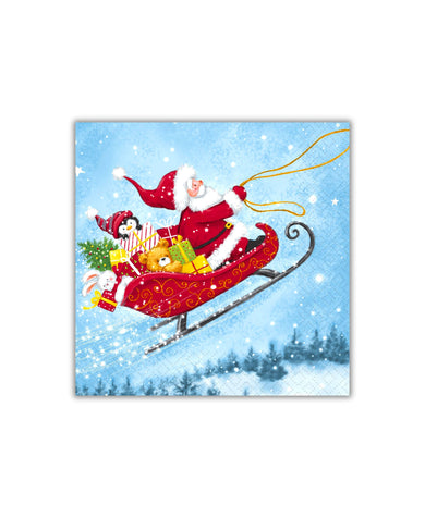 Old Country Design Sleigh Ride Luncheon Napkin