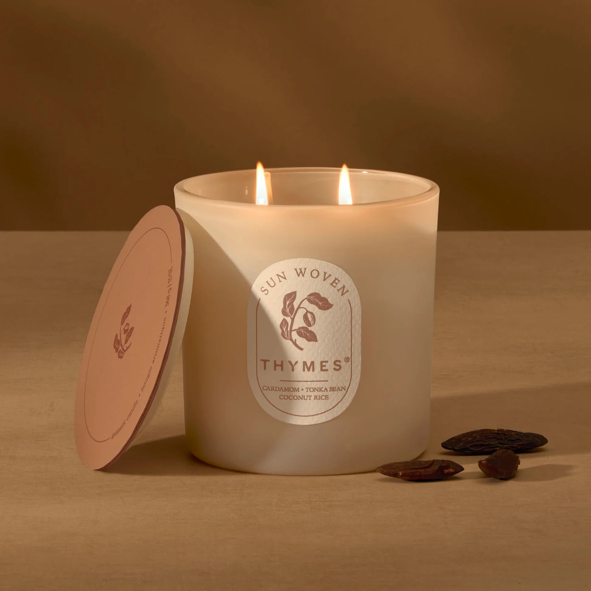 Thymes Sun Woven 2 Wick Candle 13 oz