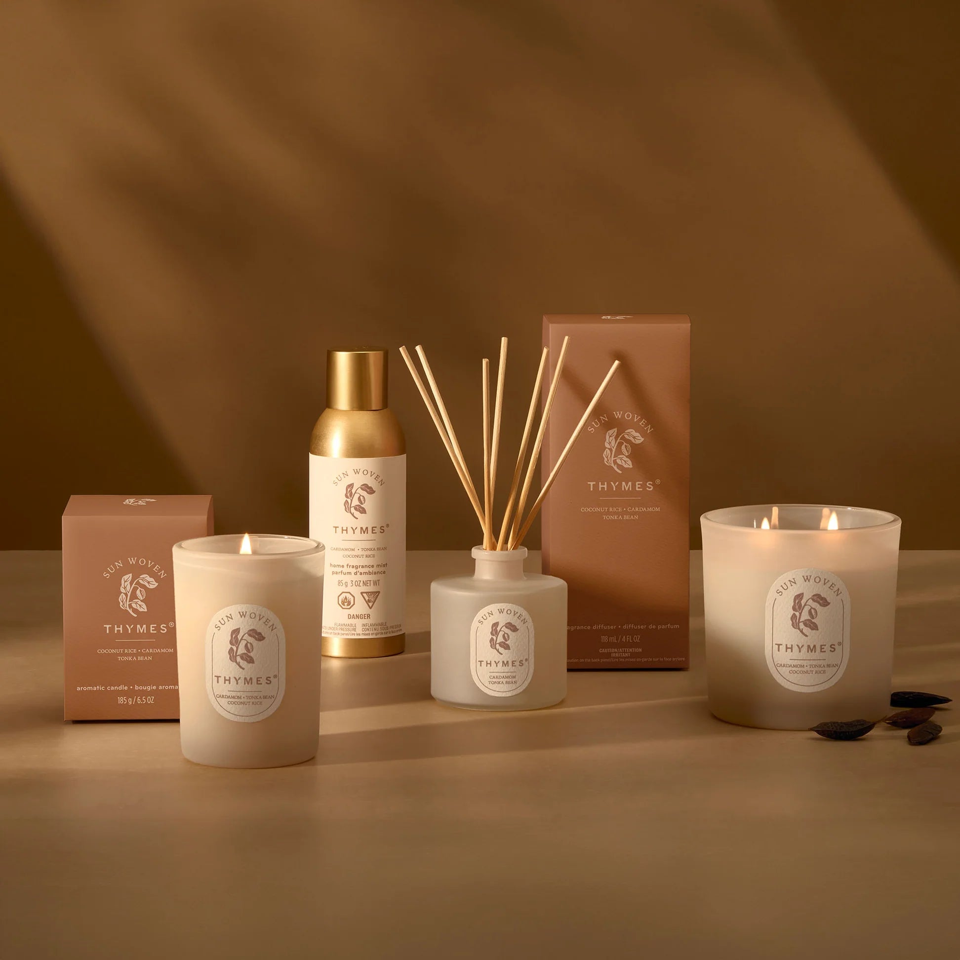 Thymes Sun Woven 2 Wick Candle 13 oz