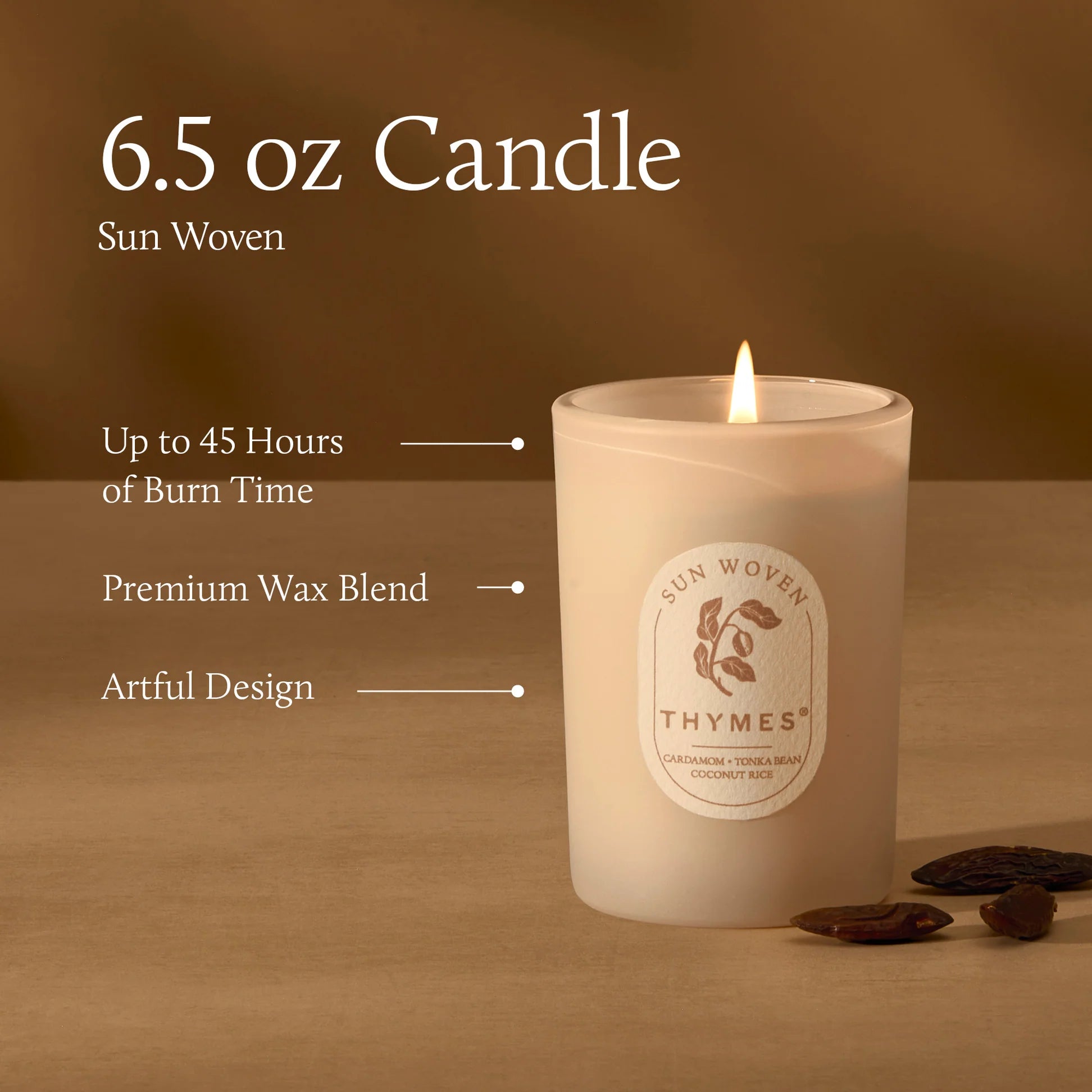 Thymes Sun Woven Poured Candle 6.5 oz