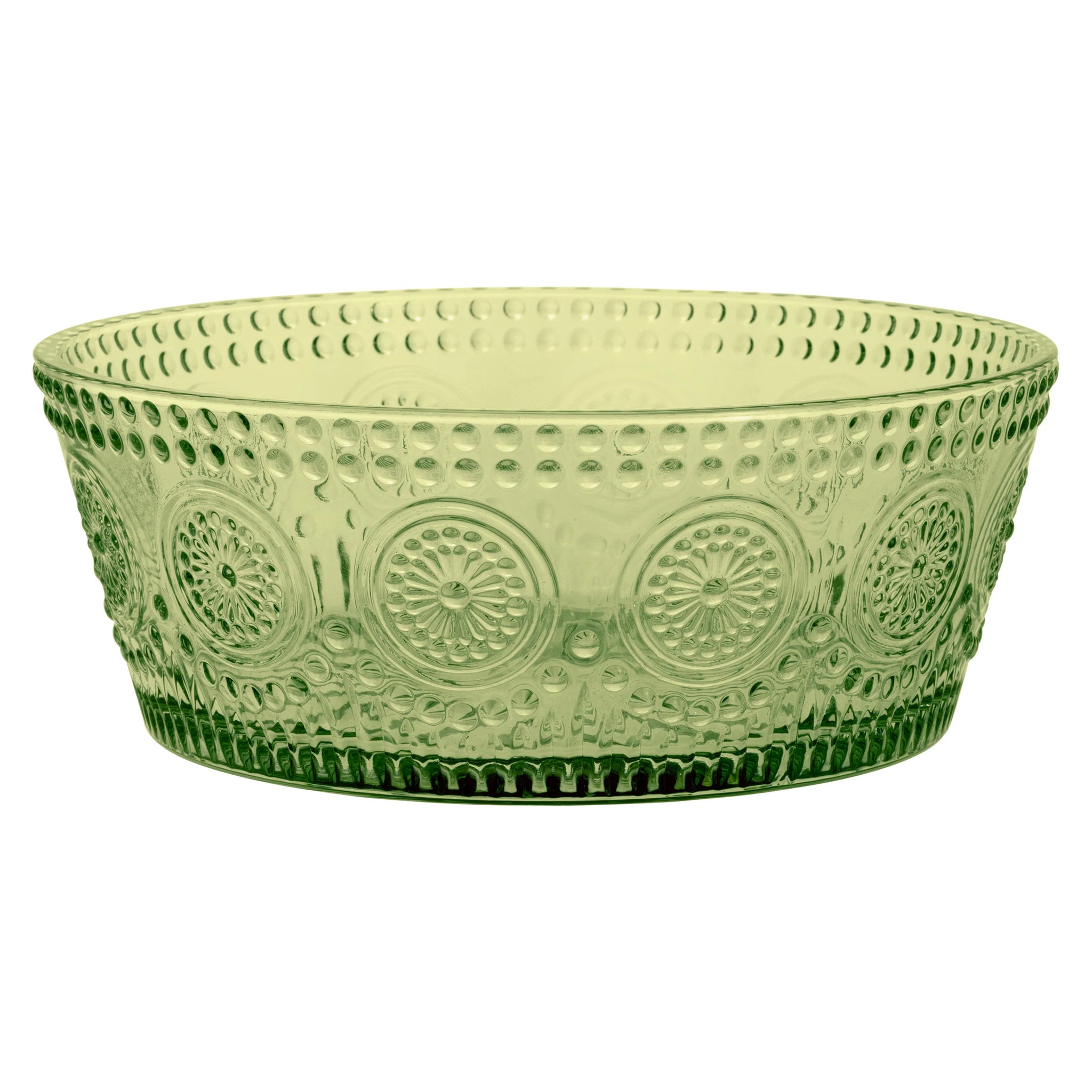 Codi Glass Bowl - Large - Olive Green