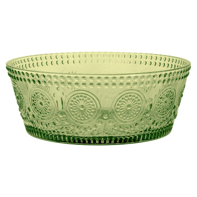 Codi Glass Bowl - Large - Olive Green