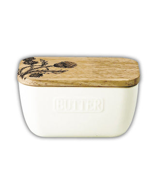 Thistle Trio White Butter Dish
