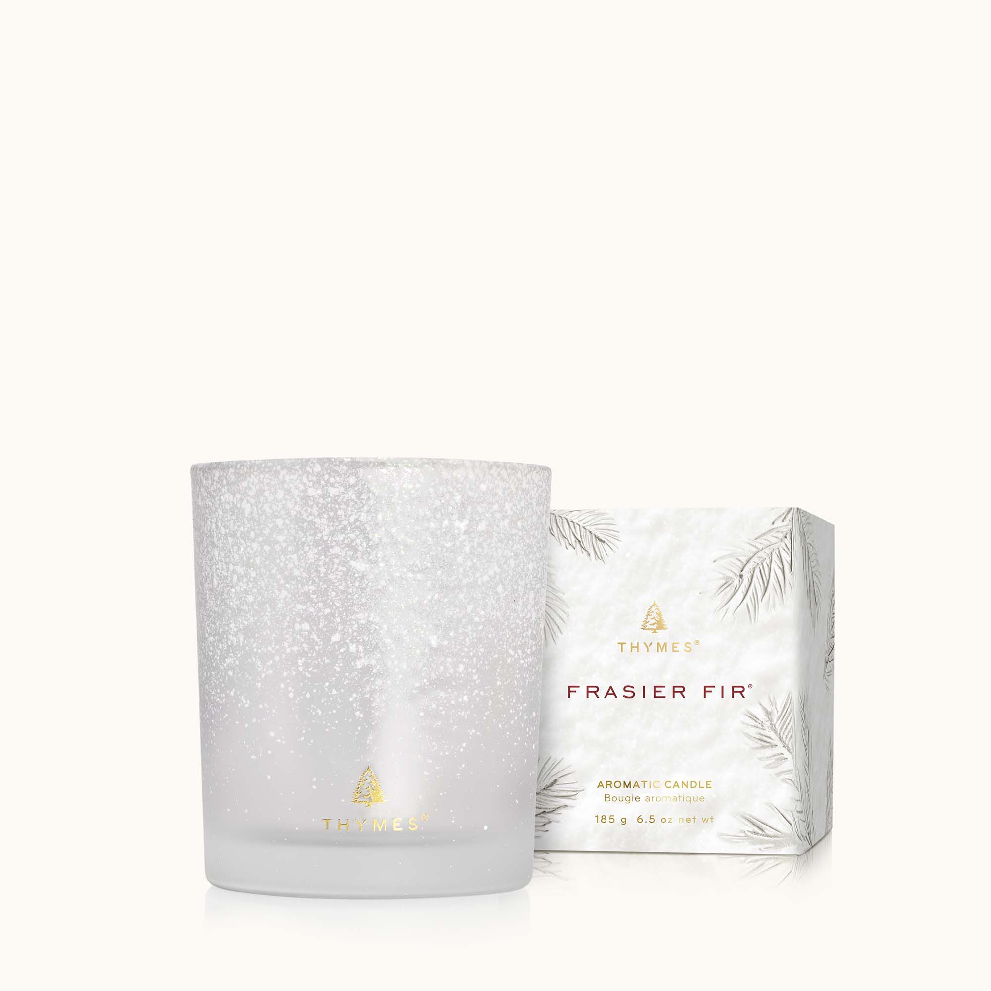 Thymes Frasier Fir Flocked Poured Candle 6.5oz