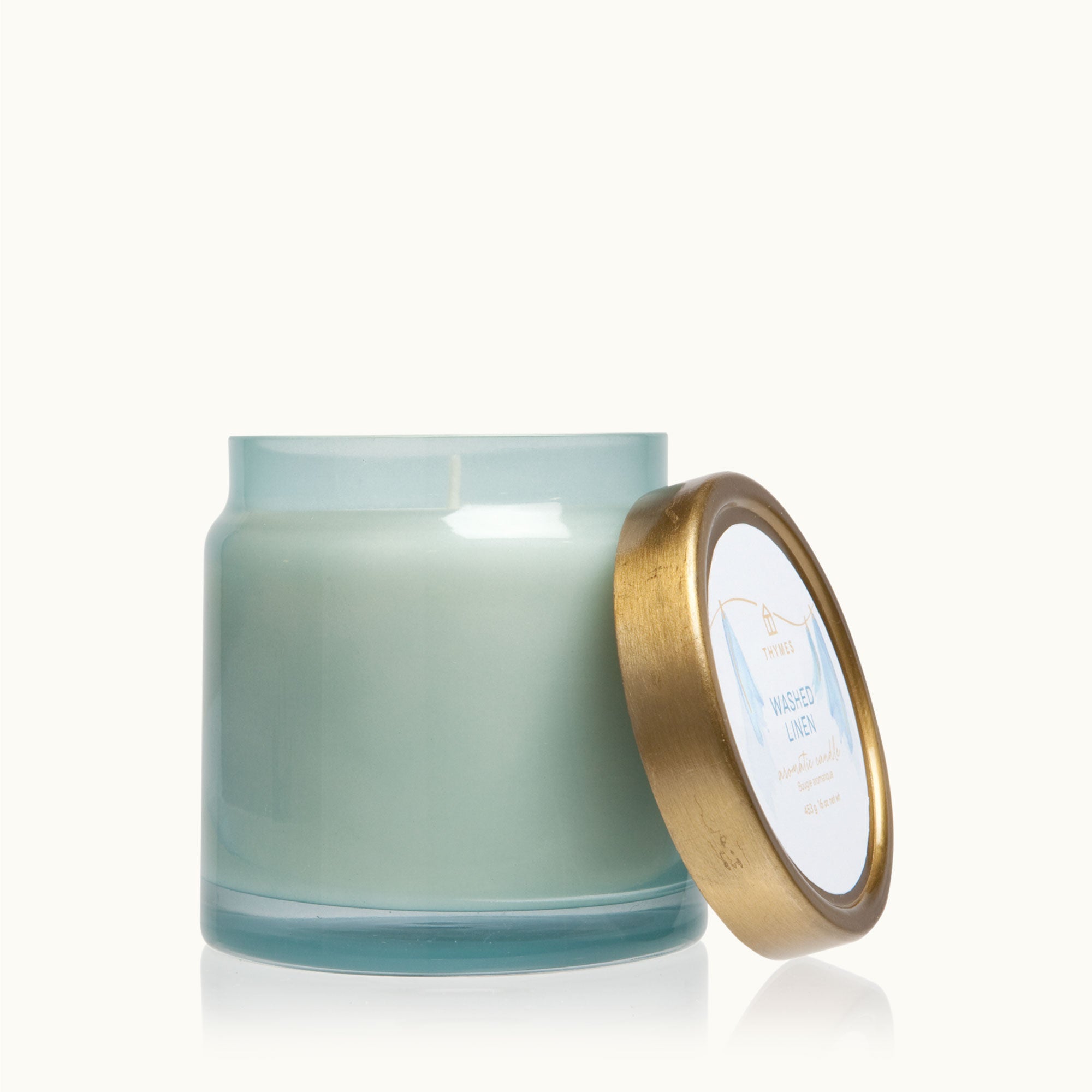 Thymes Washed Linen Statement Poured Candle
