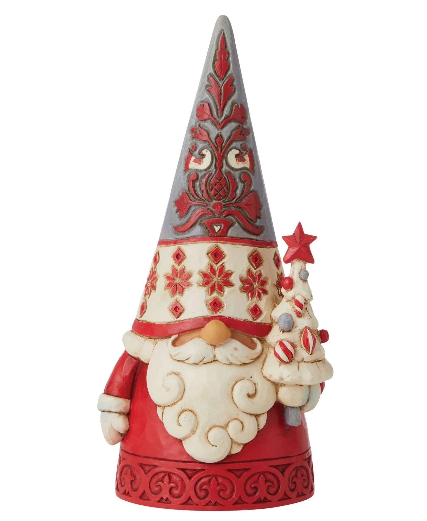 Jim Shore Gnomes: Tomte Tidings Gnome Holding A Tree