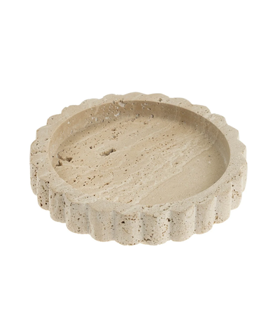 Travertine Scalloped Plate - Medium