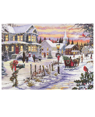 Peter Pauper Press Village Sleigh Ride Deluxe Boxed Holiday Cards