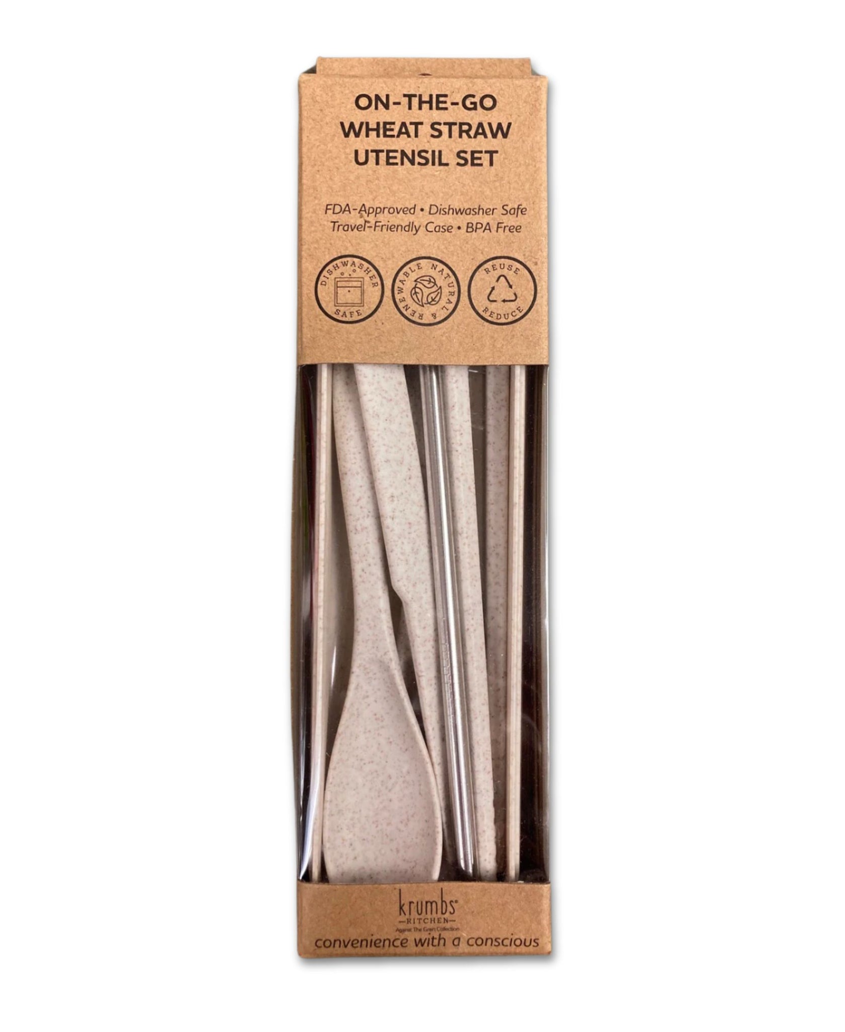 On The Go Wheat Straw Utensil Set