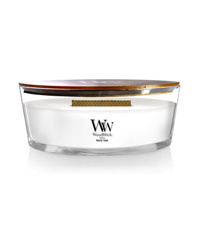 WoodWick White Teak Candle - Ellipse