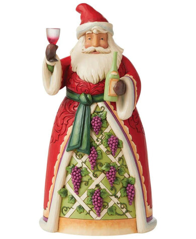 Jim Shore: Vintage Holiday Cheer Wine And Grapes Santa