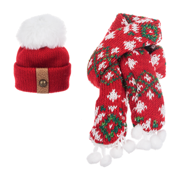 Wine Bottle Toque and Scarf Set