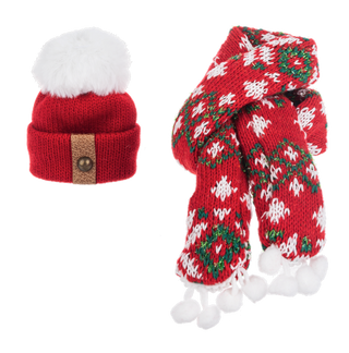 Wine Bottle Toque and Scarf Set