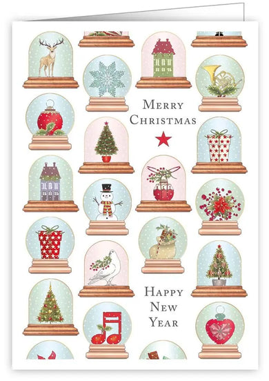 Quire Publishing Snowglobes Merry Christmas Happy New Year Card
