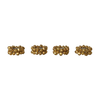 Handmade Metal Jingle Bell Napkin Rings Gold