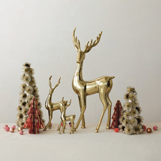 Cast Aluminum Large Gold Deer