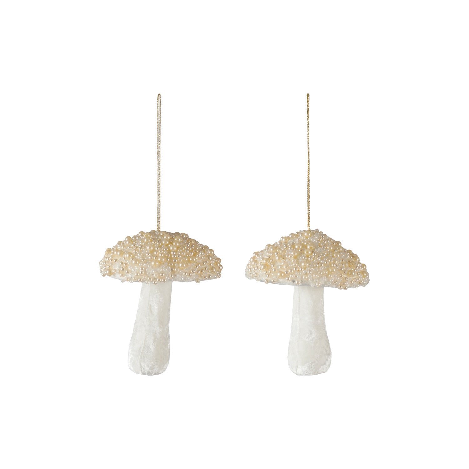 Mushroom Ornament With Beads & Glitter