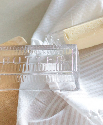 Mid-Century Modern Glass Butter Dish