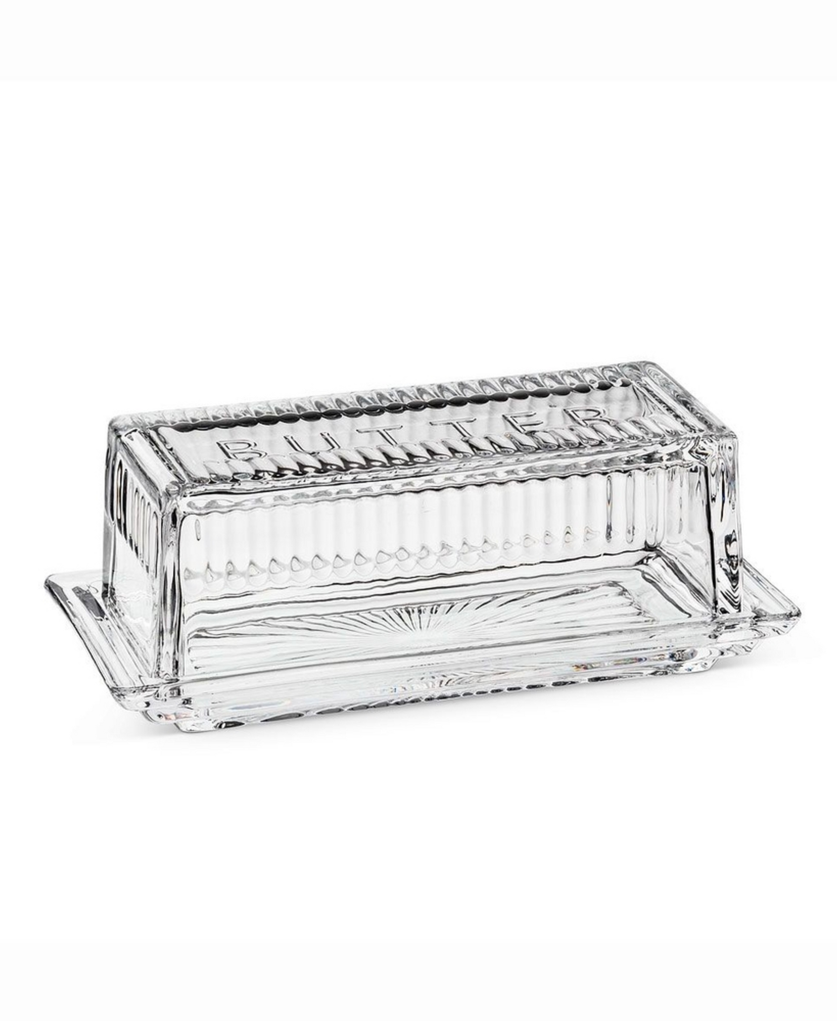 Mid-Century Modern Glass Butter Dish