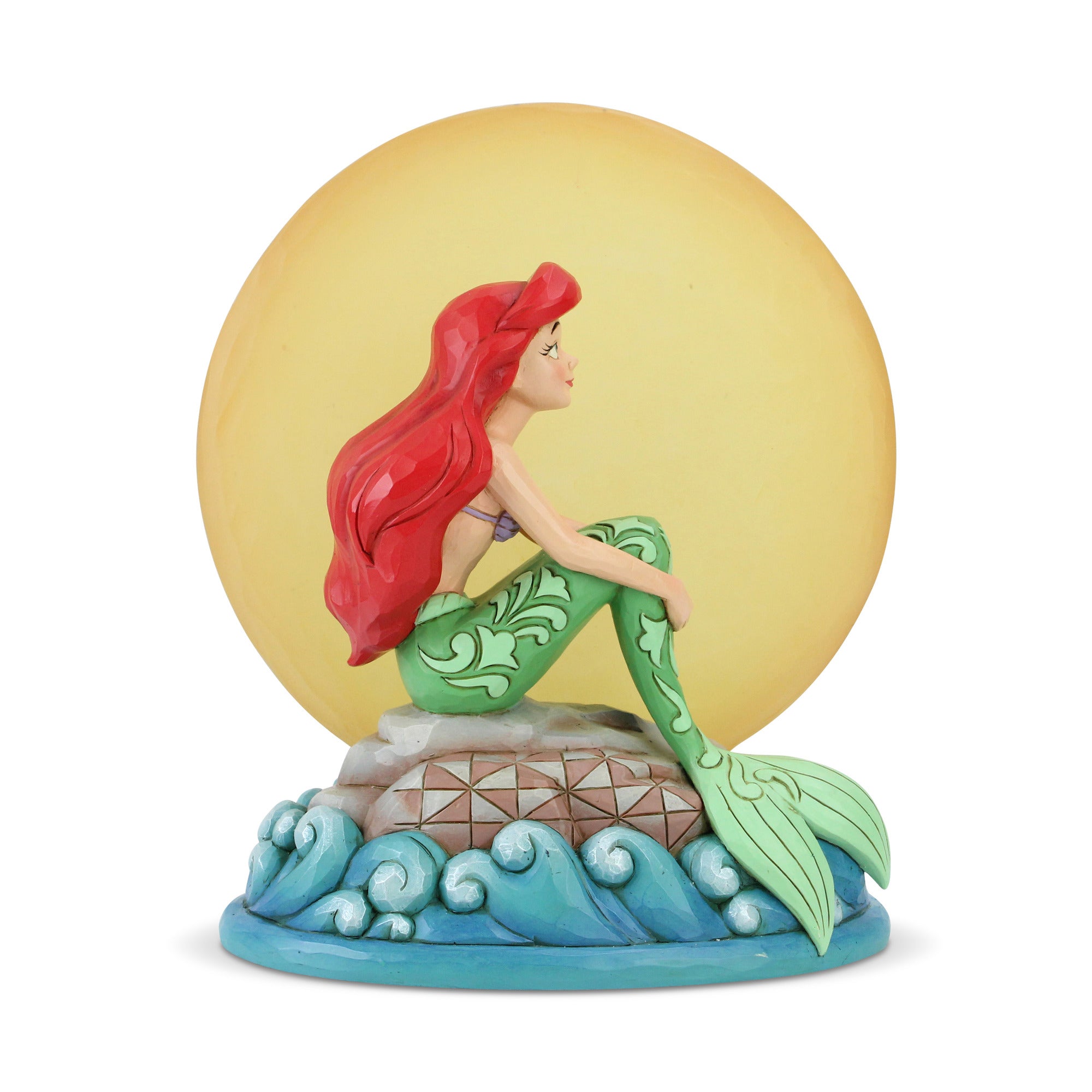 The Little Mermaid - Ariel Sitting On Rock By Moon