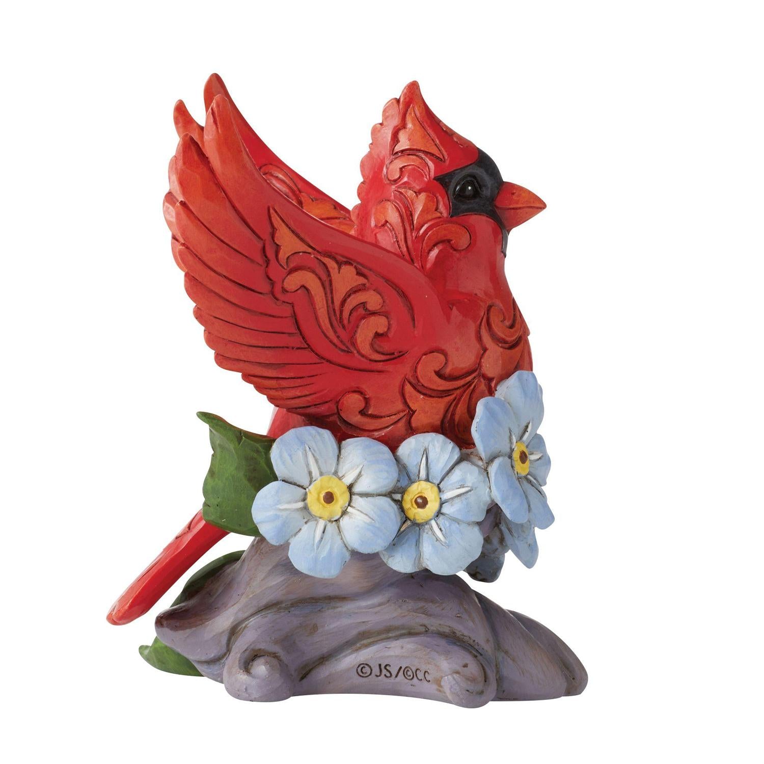 Jim Shore Heartwood Creek Caring Cardinal Forget Me Not Figurine