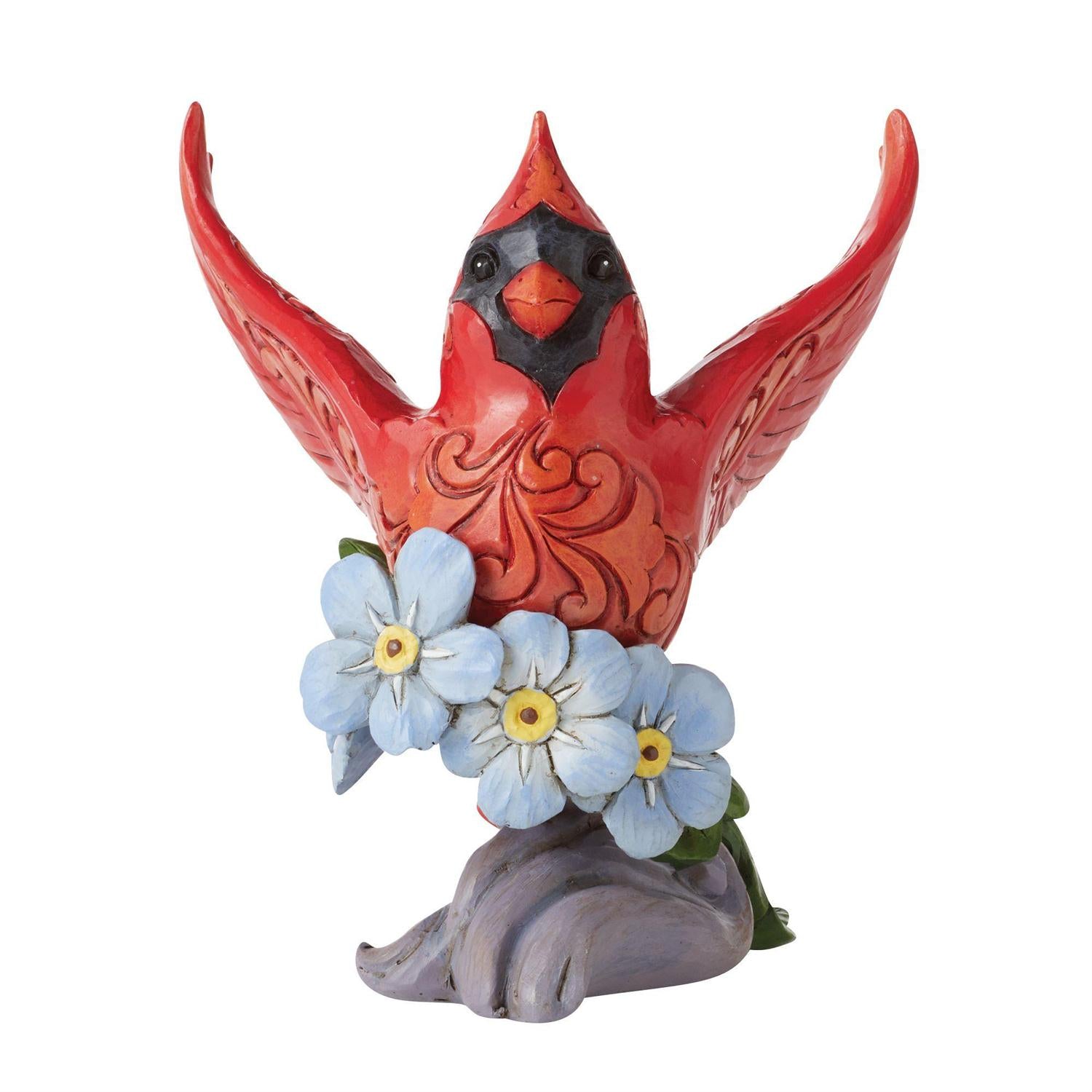 Jim Shore Heartwood Creek Caring Cardinal Forget Me Not Figurine