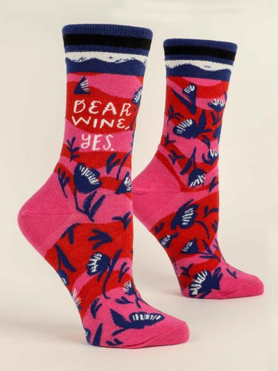 Blue Q Dear Wine, Yes Women's Crew Socks