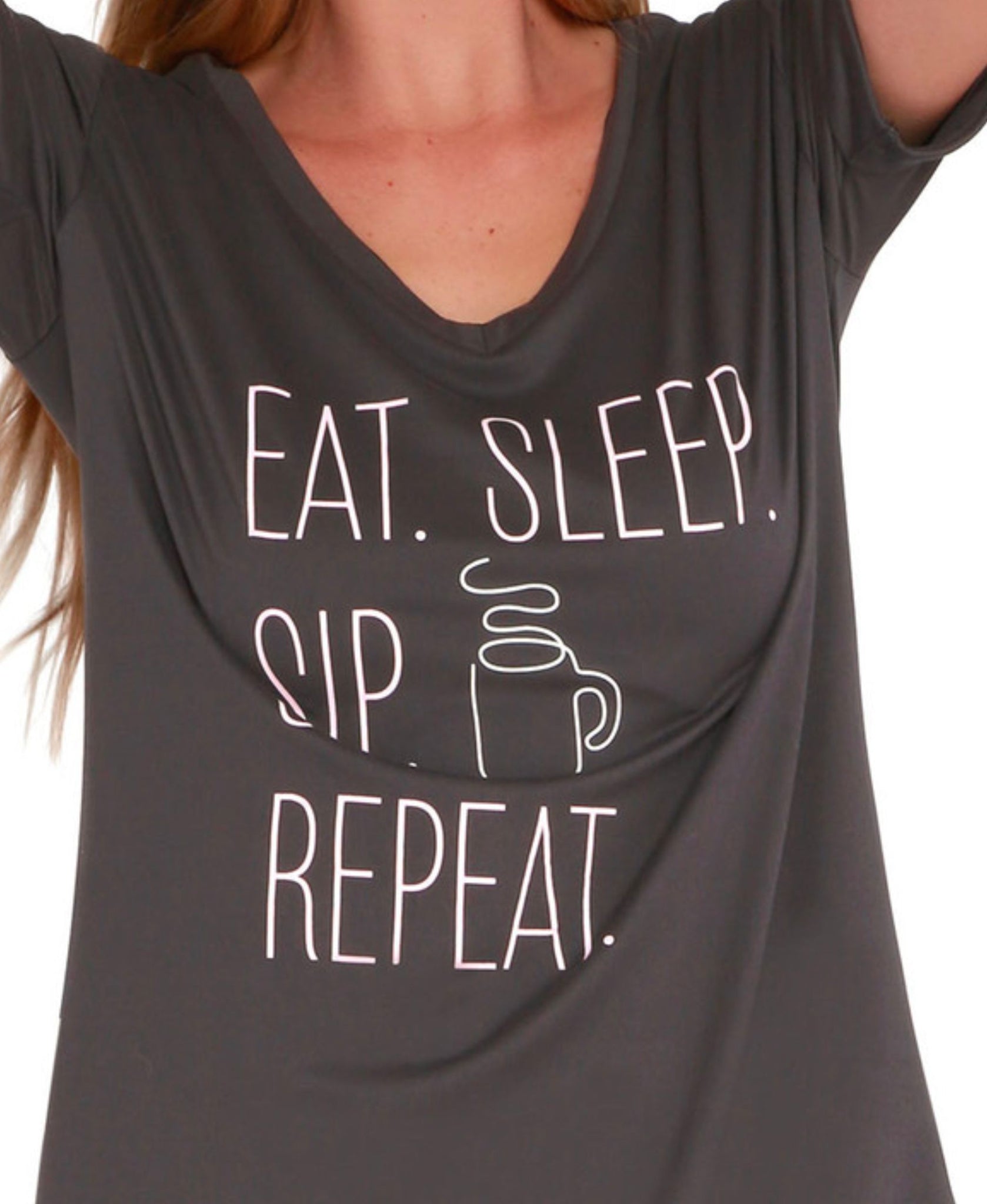 Eat. Sleep. Sip. Repeat. -- Sleep Shirt