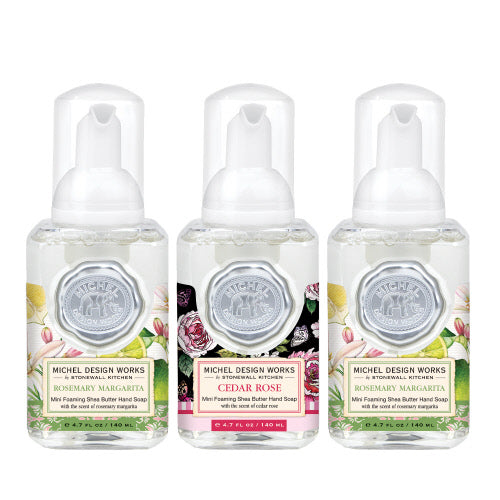 Michel Design Works Mini Foaming Hand Soap Set # 21 (Rosemary Margarita, & Cedar Rose)