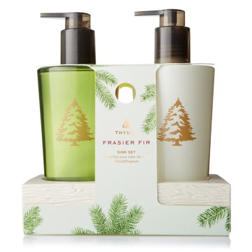 Thymes Frasier Fir Hand Wash and Hand Lotion Sink Set
