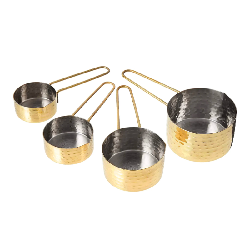 Stainless Steel Measuring Cups With Gold