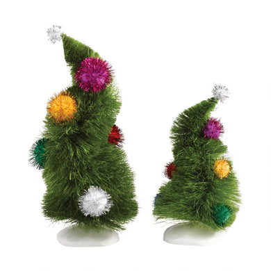 Department 56 Grinch Village Wonky Trees Set of 2