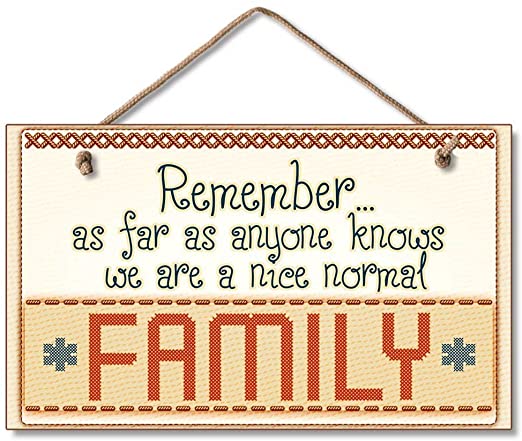 Highland Nice Normal Family Wood Hanging Sign